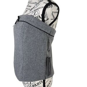 Strapless Crop Top Women Sz XL Gray Side Zip Gabardine Style‎ Bustier Cocktail